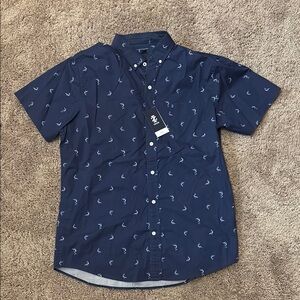 Izod Blue Dress Shirt with Nautical Pattern